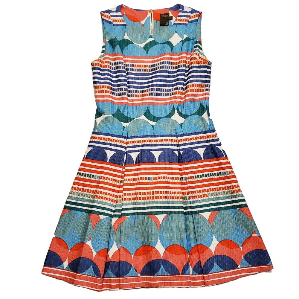 Taylor Box Pleat Back Zip Sleeveless Dress Size 6